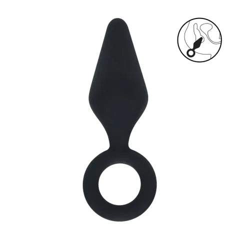 Shots Toys LEVELZ Silicone Anal Plug With Loop Black Shots Toys