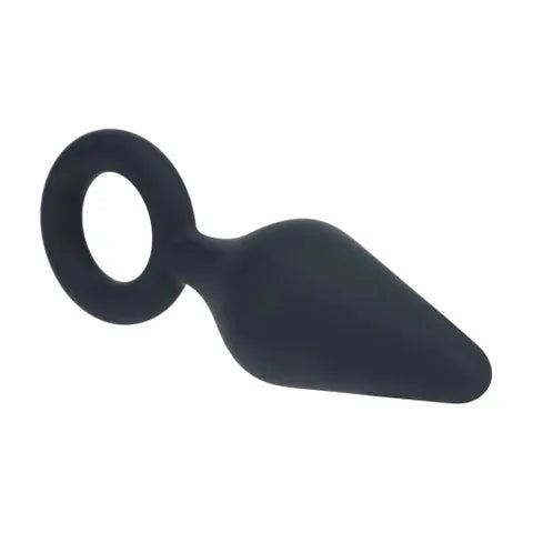 Shots Toys LEVELZ Silicone Anal Plug With Loop Black Shots Toys