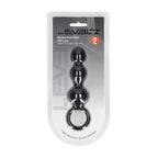 Shots Toys LEVELZ Beaded Silicone Anal Probe With Loop Black 15.3cm Shots Toys