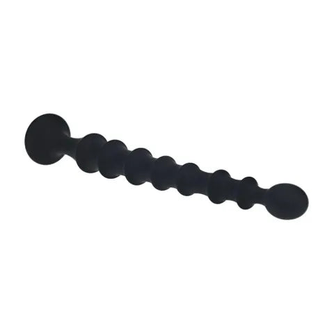 Shots Toys LEVELZ Ribbed Silicone Flared Anal Beads Black 26.7cm Shots Toys