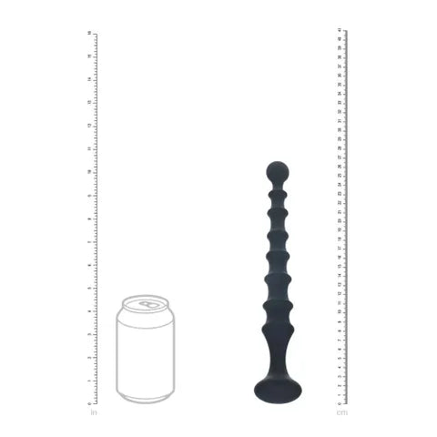 Shots Toys LEVELZ Ribbed Silicone Flared Anal Beads Black 26.7cm Shots Toys