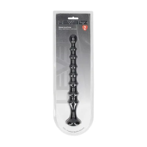Shots Toys LEVELZ Ribbed Silicone Flared Anal Beads Black 26.7cm Shots Toys