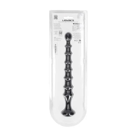 Shots Toys LEVELZ Ribbed Silicone Flared Anal Beads Black 26.7cm Shots Toys