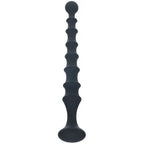 Shots Toys LEVELZ Ribbed Silicone Flared Anal Beads Black 26.7cm Shots Toys