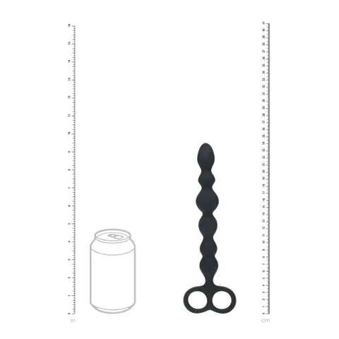 Shots Toys LEVELZ Beaded Silicone Anal Beads With Double Loop Black 24.5cm Shots Toys