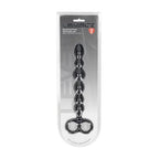 Shots Toys LEVELZ Beaded Silicone Anal Beads With Double Loop Black 24.5cm Shots Toys