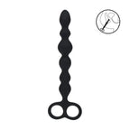 Shots Toys LEVELZ Beaded Silicone Anal Beads With Double Loop Black 24.5cm Shots Toys