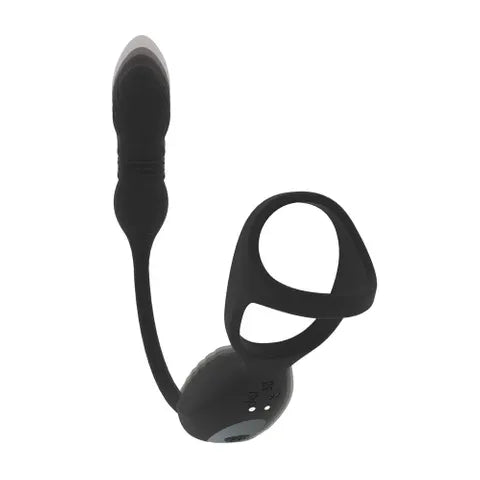 Shots Toys LEVELZ Vibrating & Thrusting TriO Cock Ring With Prostate Stimulator Black Secondary image