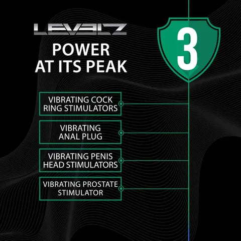 Shots Toys LEVELZ USB Rechargeable Vibrating Cock & Ball Ring With Shaft Loop Black Shots Toys