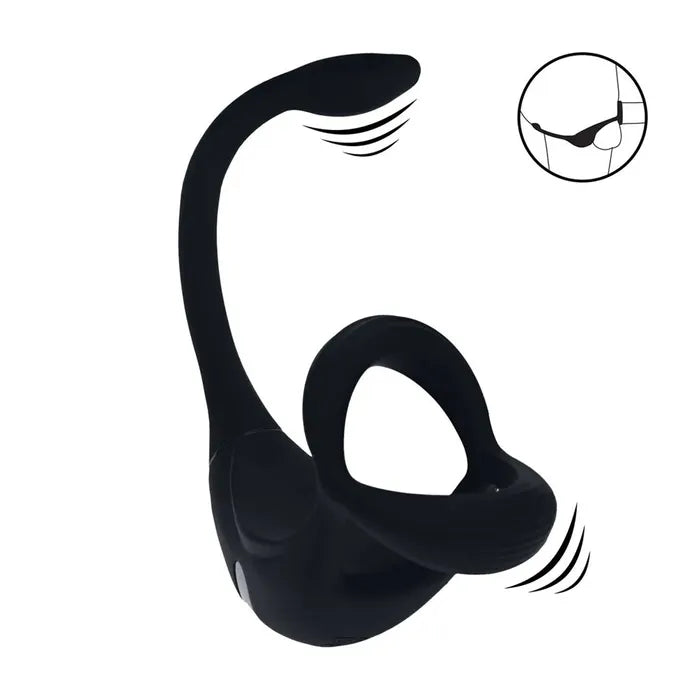 Shots Toys LEVELZ Remote Controlled Vibrating TriO Cock Ring With Prostate Stimulator Black Shots Toys