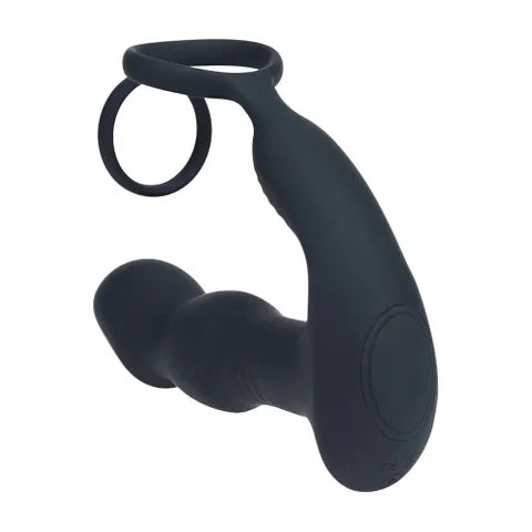 Shots Toys LEVELZ Remote Controlled Prostate Stimulator With Cock Ring Black Shots Toys