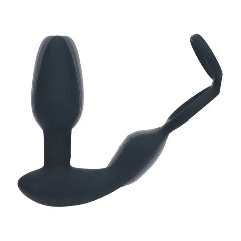 Shots Toys LEVELZ Dual Vibrating Prostate Stimulator With Cock Ring Black Shots Toys