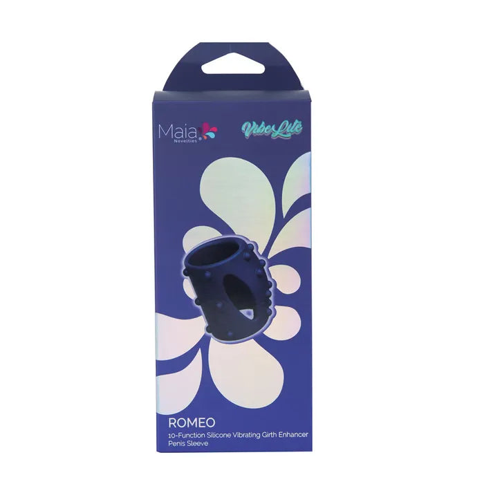 Maia ROMEO USB Rechargeable Vibrating Girth Enhancer Sleeve Blue Maia Toys