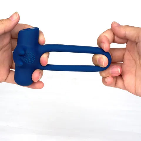 Maia HUXLEY USB Rechargeable Strong Vibrating Cock Ring Blue Secondary image
