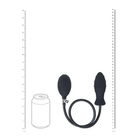 Shots Toys LEVELZ Ribbed Inflatable Anal Plug Black Shots Toys