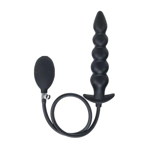 Shots Toys LEVELZ Beaded Inflatable Anal Plug Black Shots Toys