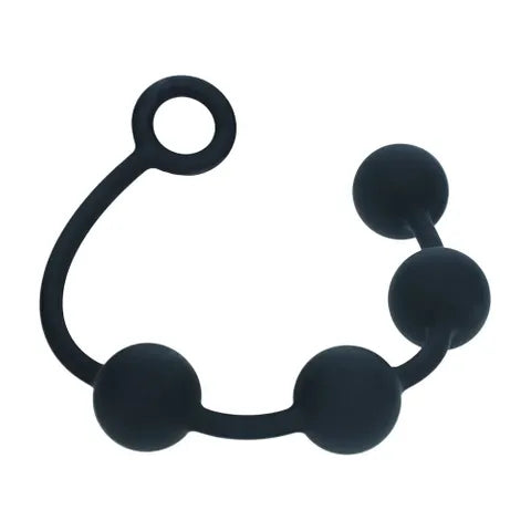 Shots Toys LEVELZ Round Silicone Anal Balls Beads 40mm Black Large Shots Toys