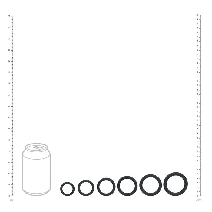 Shots Toys LEVELZ Classic Silicone Cock Ring Set Of 6 Black Shots Toys