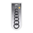 Shots Toys LEVELZ Classic Silicone Cock Ring Set Of 6 Black Shots Toys