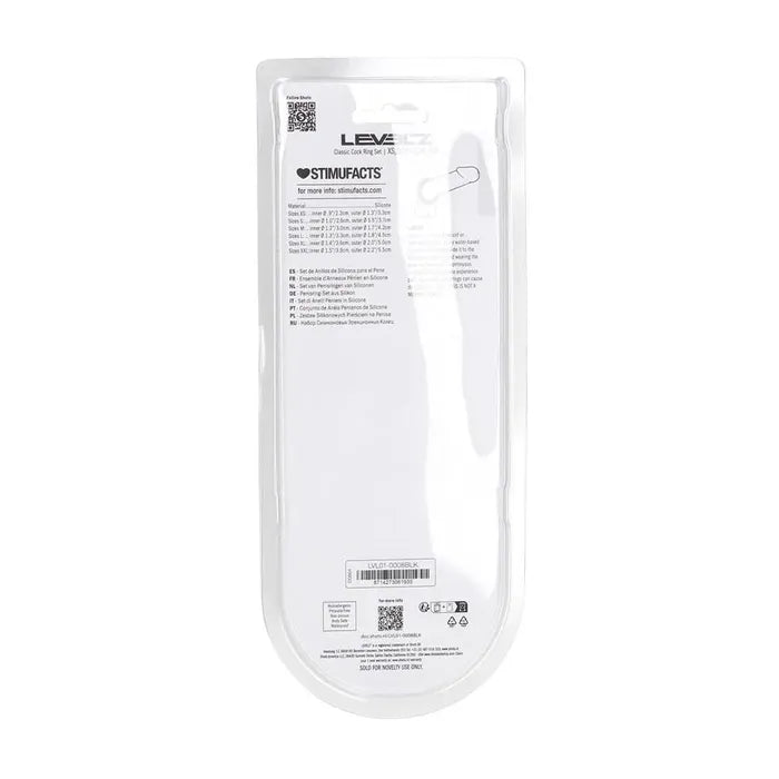 Shots Toys LEVELZ Classic Silicone Cock Ring Set Of 6 Black Shots Toys