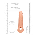 Shots Toys REALROCK Realistic Penis Extender Sleeve With Rings 9 Inch Flesh Shots Toys