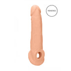 Shots Toys REALROCK Realistic Penis Extender Sleeve With Rings 9 Inch Flesh Shots Toys