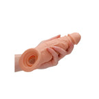 Shots Toys REALROCK Realistic Penis Extender Sleeve With Rings 9 Inch Flesh Shots Toys
