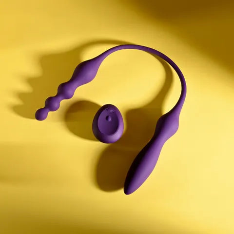 Playboy Pleasure THIS & THAT USB Rechargeable Flexible Dual Ended Vibrator Purple 60cm Playboy Pleasure