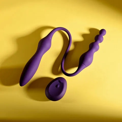 Playboy Pleasure THIS & THAT USB Rechargeable Flexible Dual Ended Vibrator Purple 60cm Playboy Pleasure