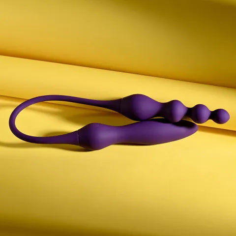 Playboy Pleasure THIS & THAT USB Rechargeable Flexible Dual Ended Vibrator Purple 60cm Playboy Pleasure