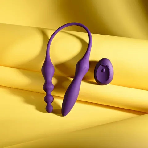Playboy Pleasure THIS & THAT USB Rechargeable Flexible Dual Ended Vibrator Purple 60cm Playboy Pleasure