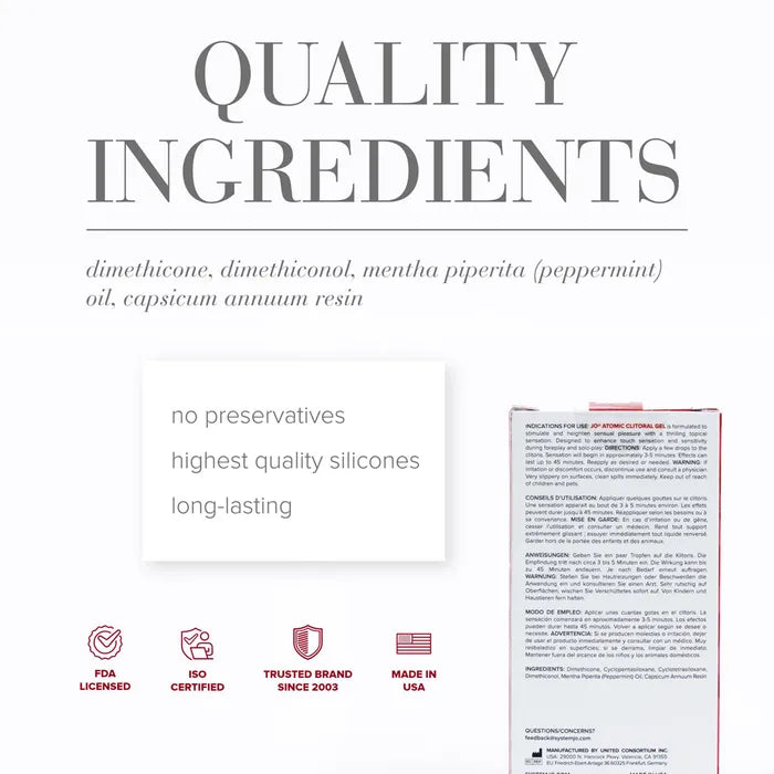 JO Atomic Clitoral Stimulating Gel For Women 10ml Tube JO