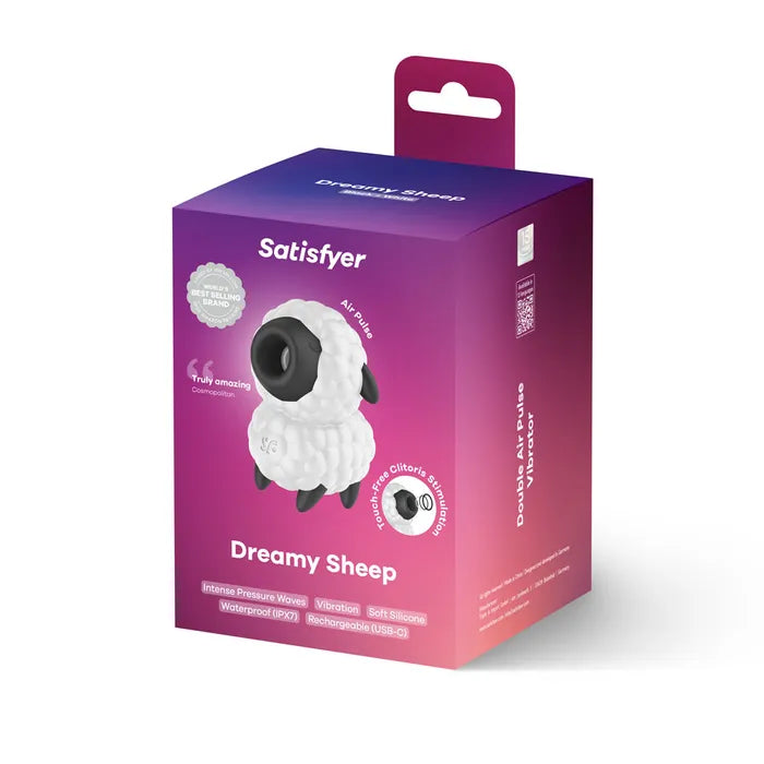 Satisfyer Dreamy Sheep USB Rechargeable Vibrating Air Pulse Stimulator White / Black Satisfyer