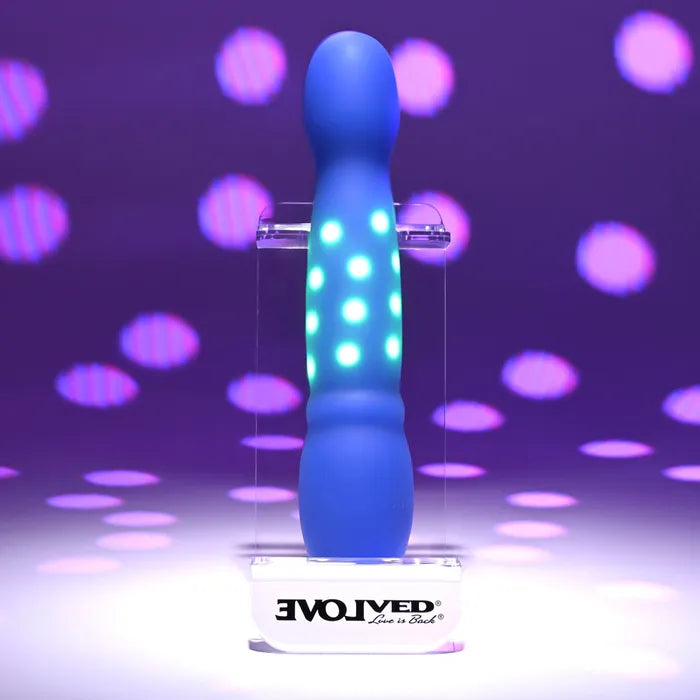 Evolved DISCO DIVA USB Rechargeable Light Up Vibrator 20.9cm Blue Evolved Main image
