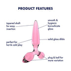 Satisfyer Triple Crystal 2 Pink Glass 3 In1 Butt Plug Satisfyer