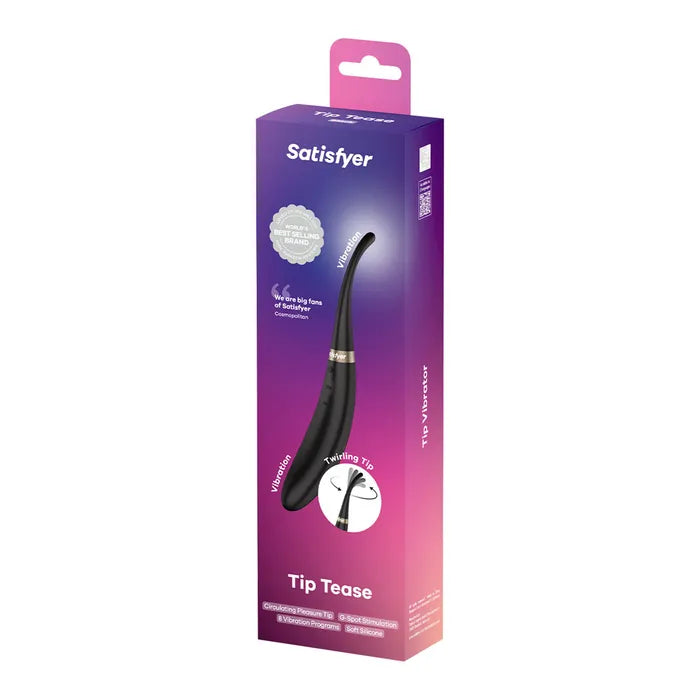 Satisfyer Tip Tease Black USB Rechargeable Vibrator With Twirling Tip Satisfyer
