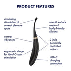 Satisfyer Tip Tease Black USB Rechargeable Vibrator With Twirling Tip Satisfyer