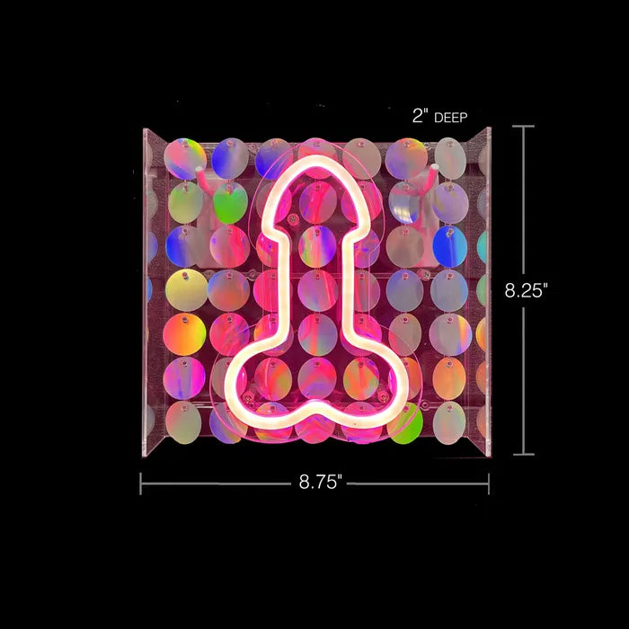 Little Genie Glitterati Neon Pink Penis Sign Little Genie