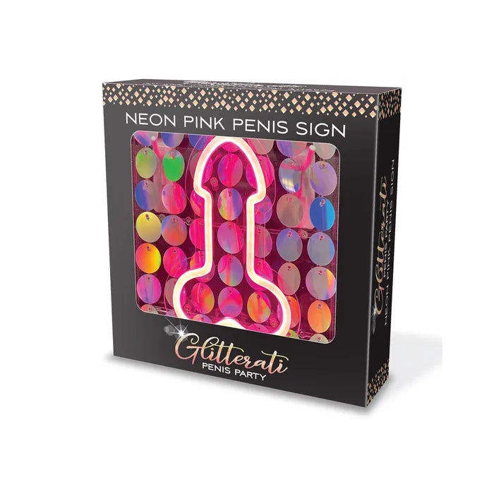 Little Genie Glitterati Neon Pink Penis Sign Little Genie