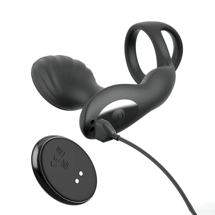 Pipedream Anal Fantasy Elite Ass Gasm Gyro Milk Pro USB Rechargeable Gyrating Butt Plug With Cock Ring Black Secondary image