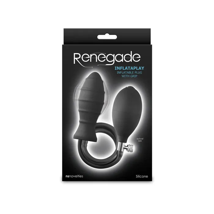 NS Novelties Renegade InflataPlay Inflatable Butt Plug 10.5cm Black NS Novelties