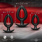 XR Brands Master Series Pop Plugs Anal Plug Trainer Set Of 3 Sizes Black XR Brands