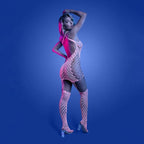 Fantasy Lingerie GLOW Metamorphic Bodystocking Glow In Dark Pink One Size Fantasy Lingerie
