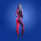 Fantasy Lingerie GLOW Hyperdrive Bodystocking Glow In Dark Pink One Size Fantasy Lingerie