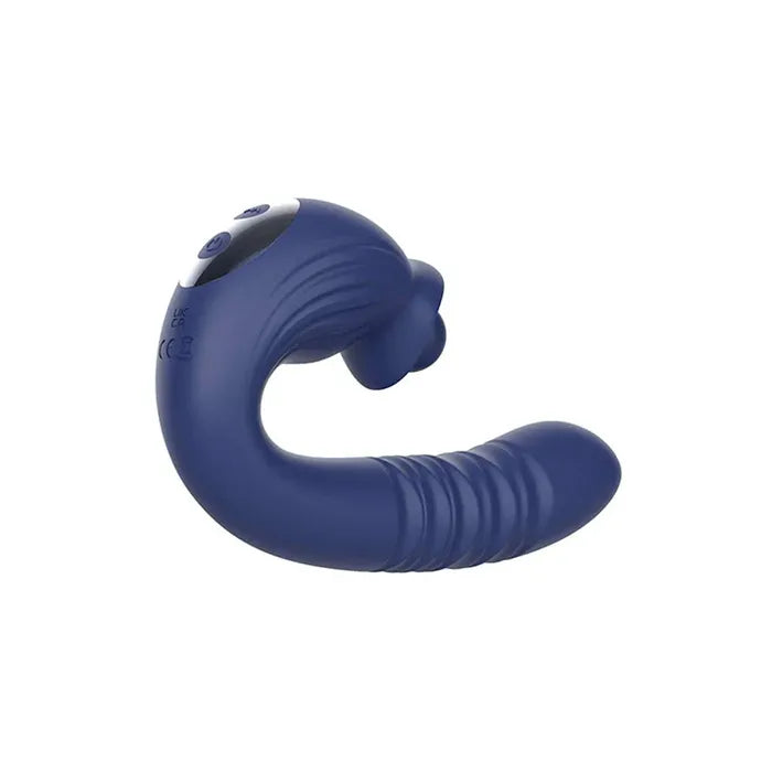 Adam & Eve THE BIG BALLER USB Rechargeable Thrusting Rabbit Vibrator 18.8cm Navy Blue Adam & Eve Main image