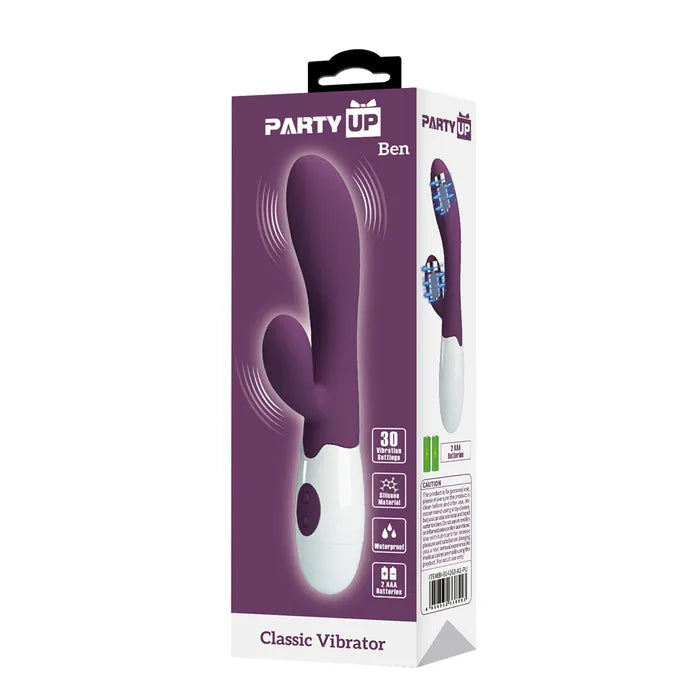 Party Up BEN Classic Vibe Purple Rabbit Vibrator 20cm Party Up