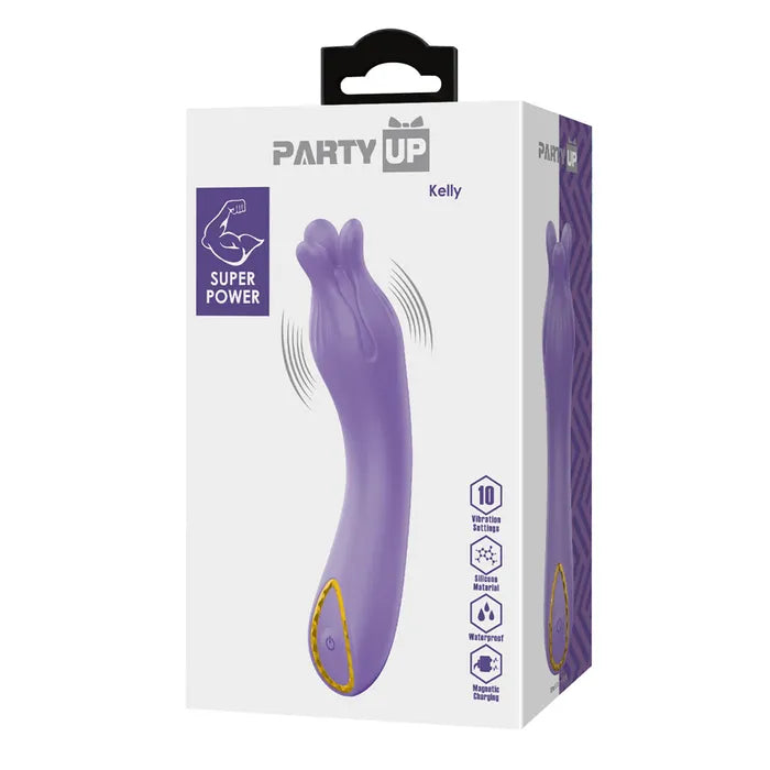 Party Up KELLY USB Rechargeable Vibrator 13.7cm Purple Party Up