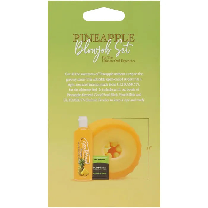 Doc Johnson GoodHead Pineapple Blowjob Set Stroker With Pineapple Flavoured Lubricant 30ml Bottle Doc Johnson
