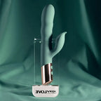 Evolved THE SHIMMY USB Rechargeable Thrusting Rabbit Vibrator Green Evolved