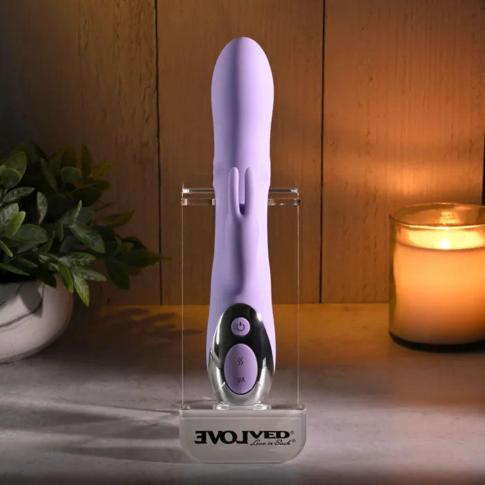 Evolved SPINDERELLA USB Rechargeable Rabbit Vibrator Purple Evolved